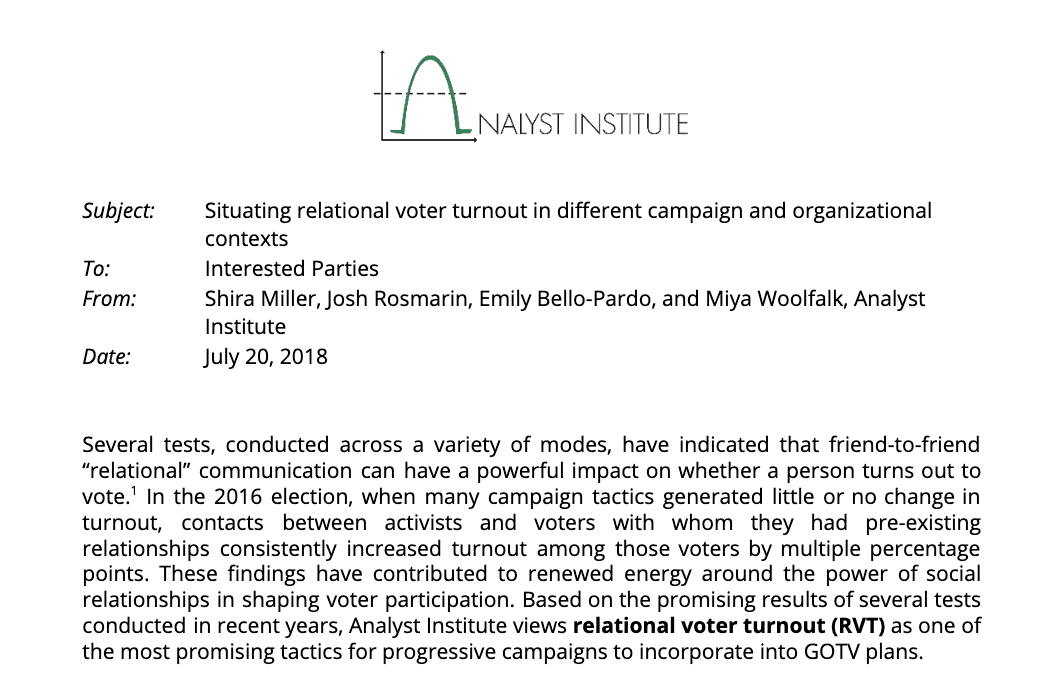 Situating Relational Voter Turnout In Different Campaign and Organizational Contexts