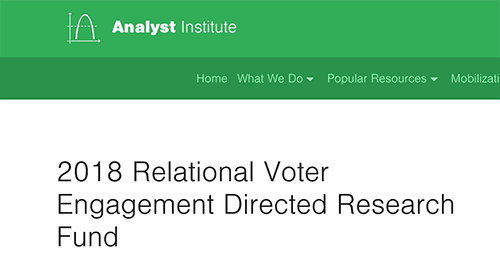 2018 Relational Voter Engagement Directed Research Fund